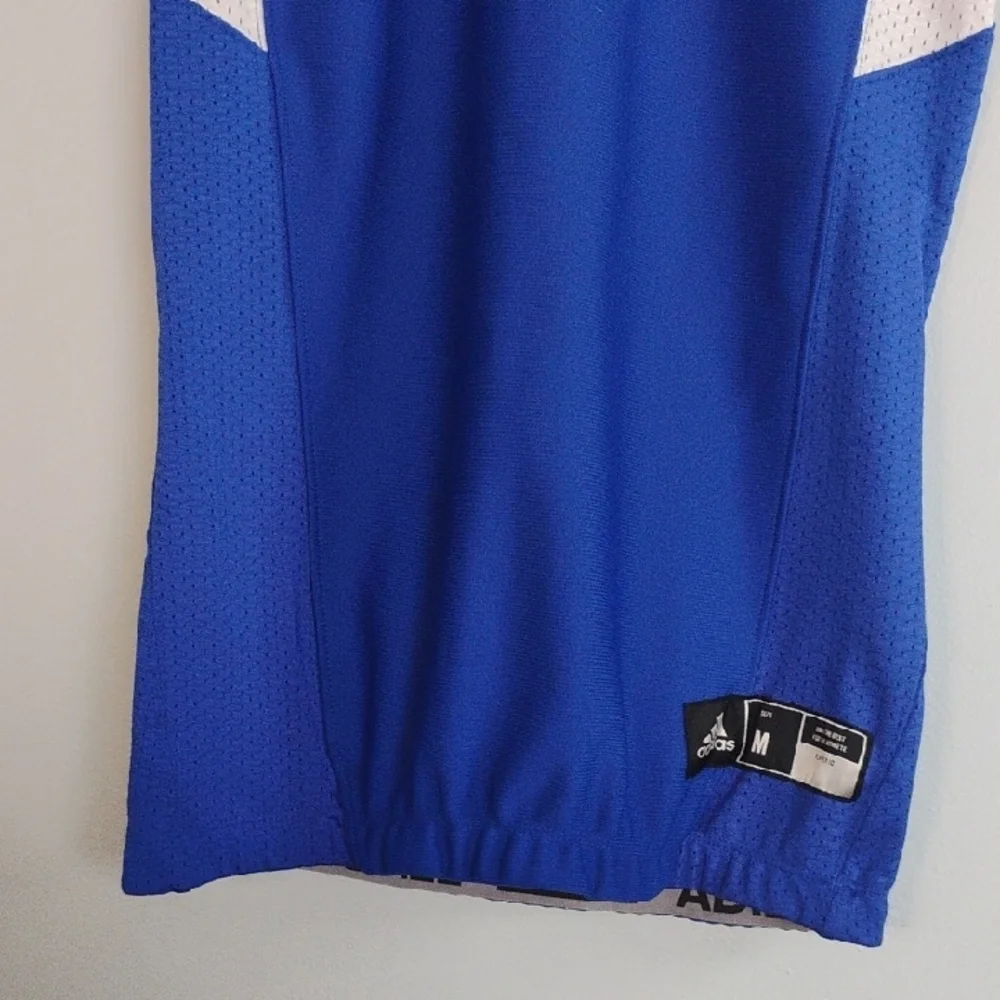 Adidas Football Blue White Performance Jersey Athletic Sporty Activewear Size M